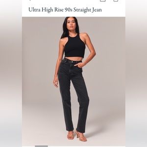 NWOT Abercrombie Ultra 90s High Rise Straight Jean, Size 24 SHORT, “CURVE LOVE”